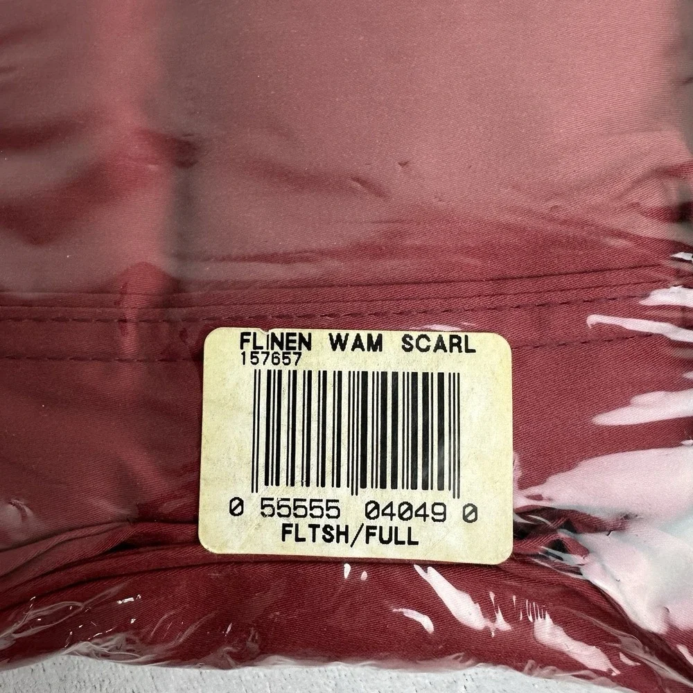 NEW Vintage Wamsutta Cotton Full Flat Sheet Selected Irregular Red NIP NWT USA